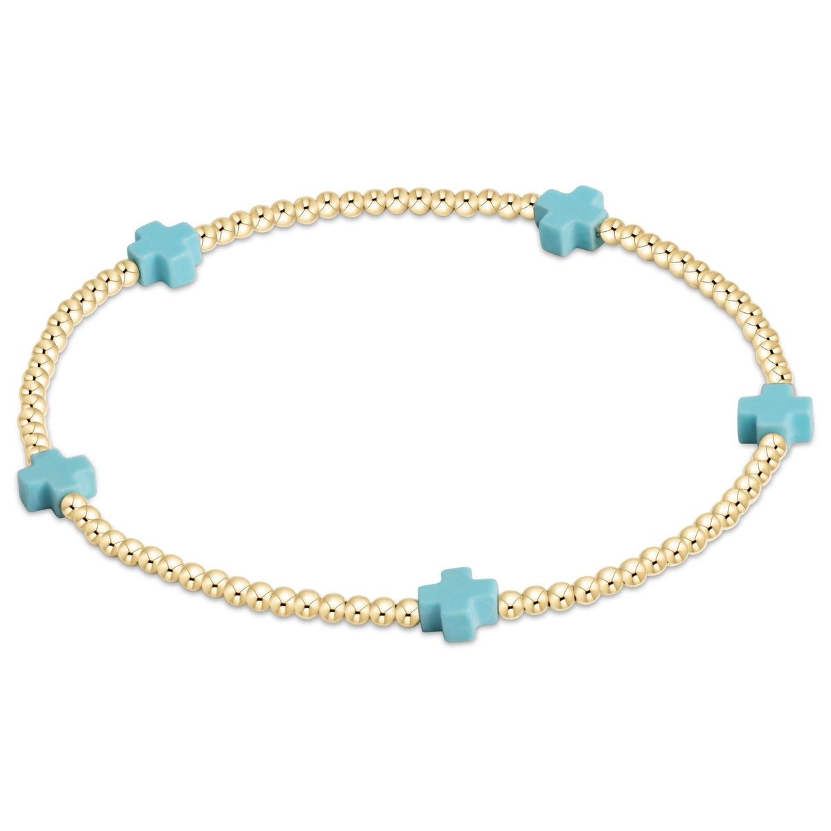 Signature Small Cross 2MM Bead - Turquoise