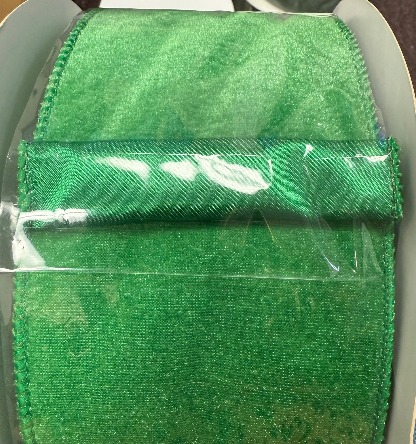 4" Emerald Green Velvet Ribbon - 33 1/3 Yards