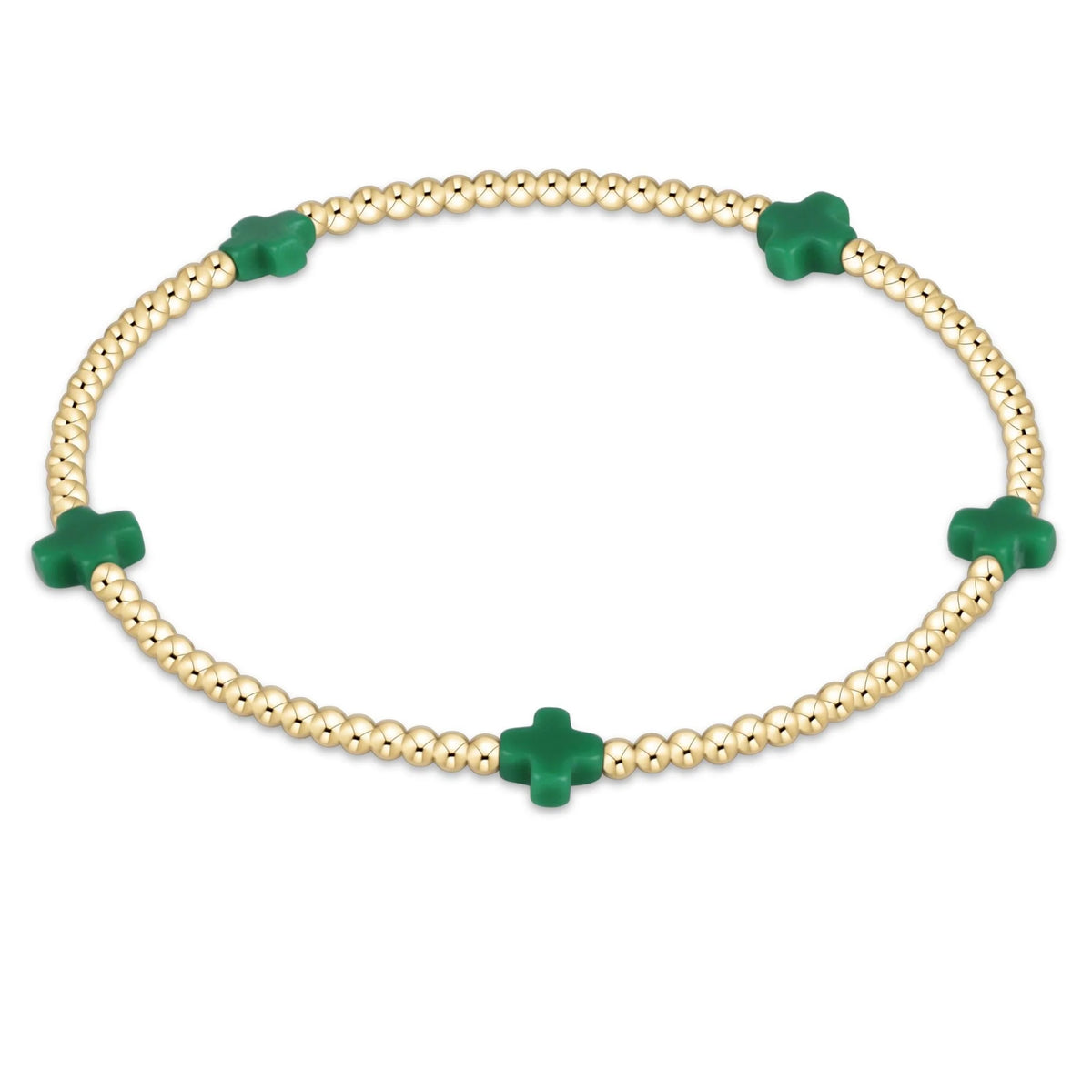 Signature Small Cross 2MM Bead - Emerald