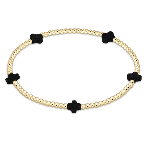 Signature Small Cross 2MM Bead - Onyx