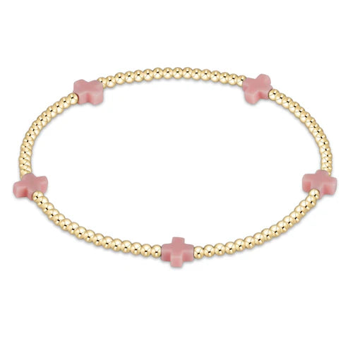 Signature Small Cross 2MM Bead - Pink