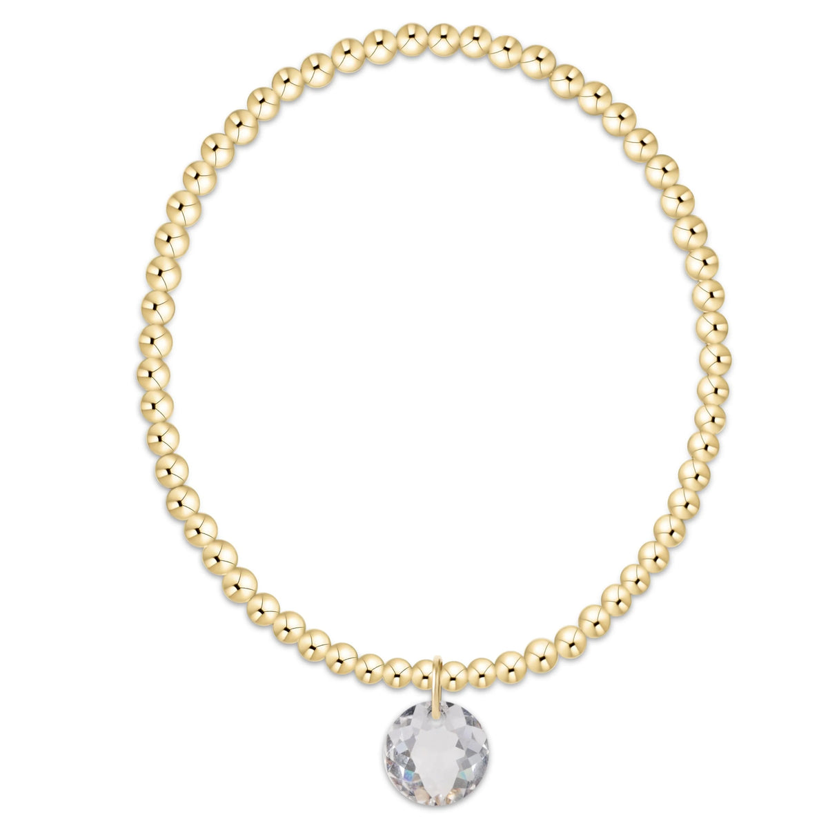 Classic Gold 3mm Extends Bracelet - reflection charm - 04