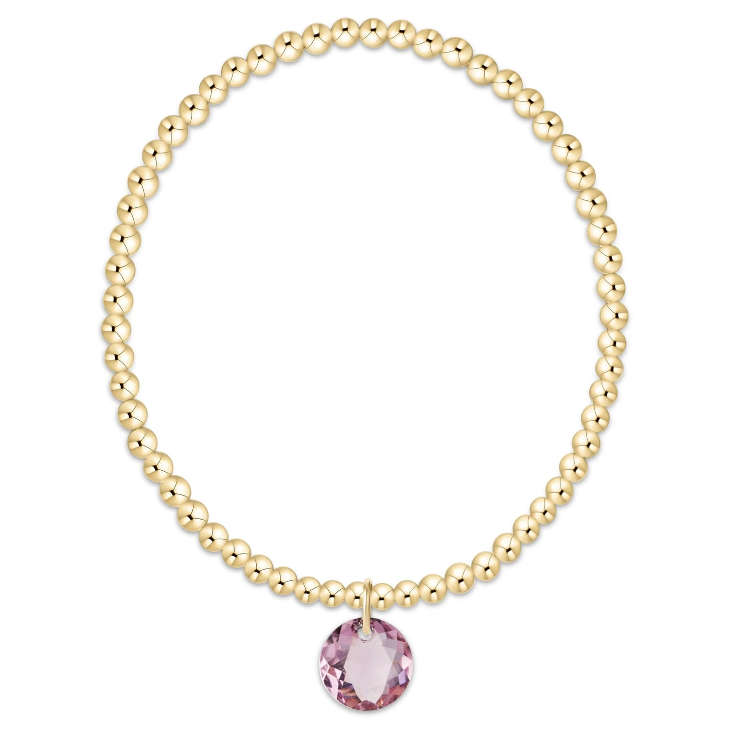 Classic Gold 3mm Extends Bracelet - reflection charm - 02