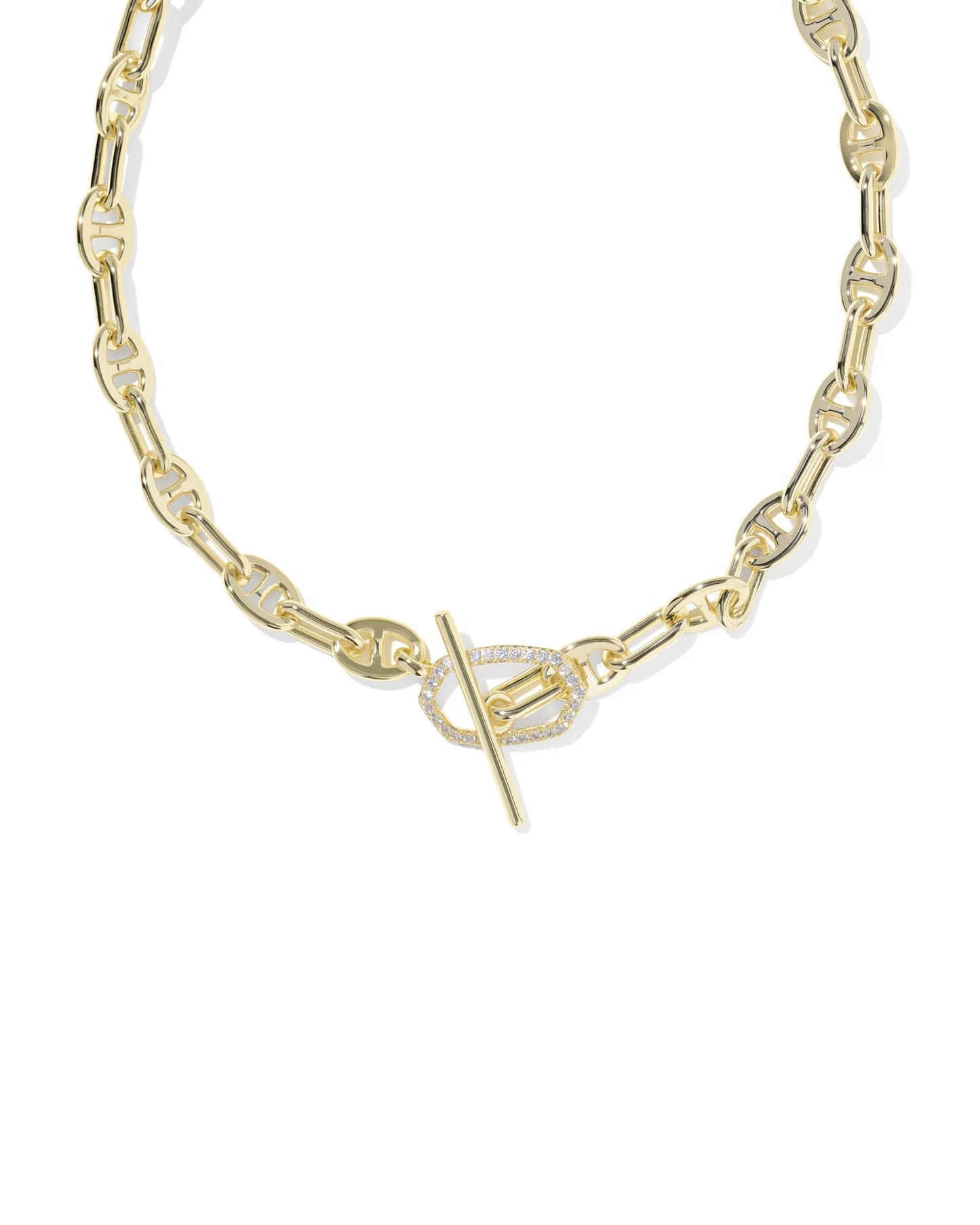 Elisa toggle gold white necklace