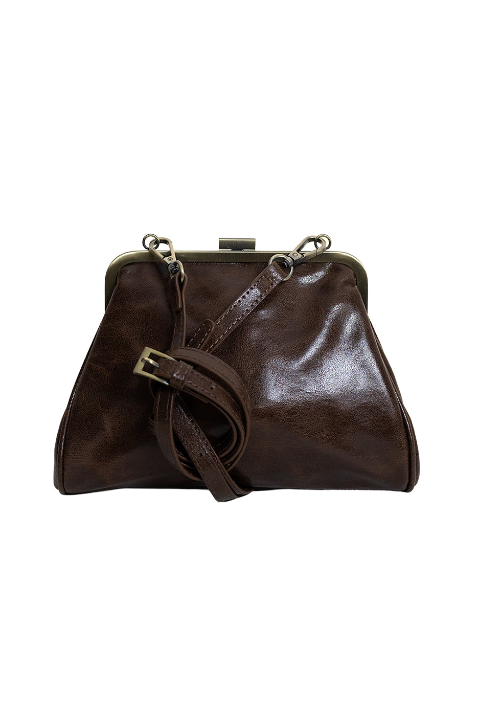 Elsa Small Frame Crossbody - Chocolate