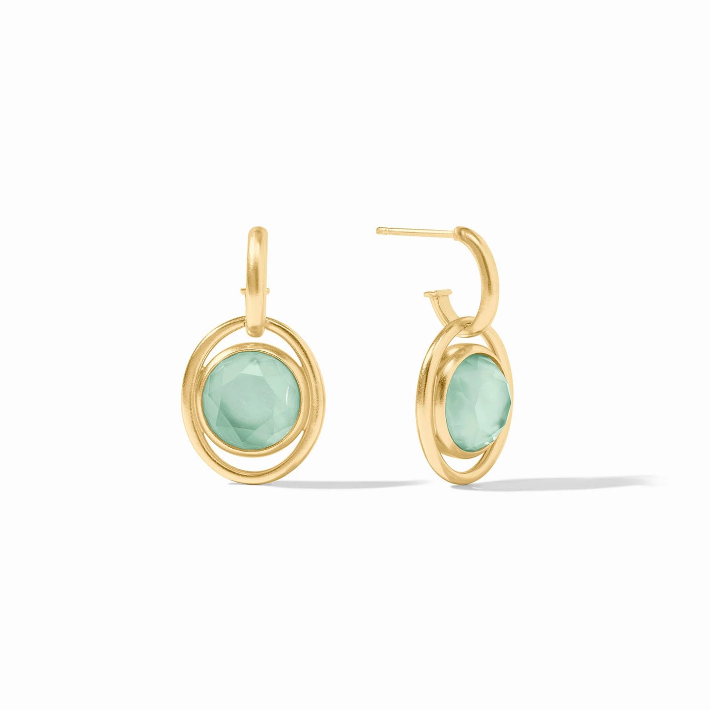 Laguna Hoop & Charm Earring - Iridescent Aquamarine Blue