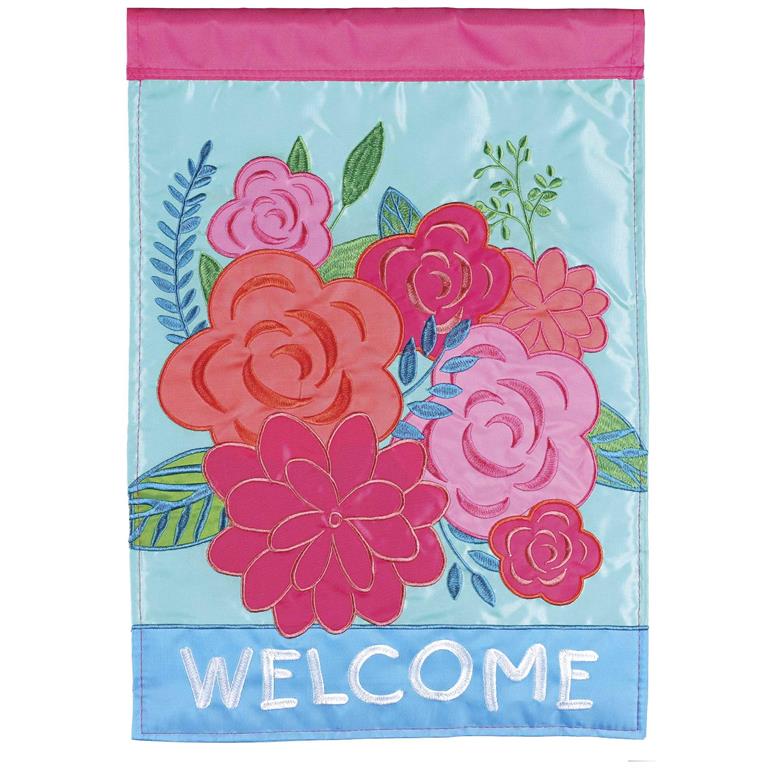 Welcome Flowers Flag