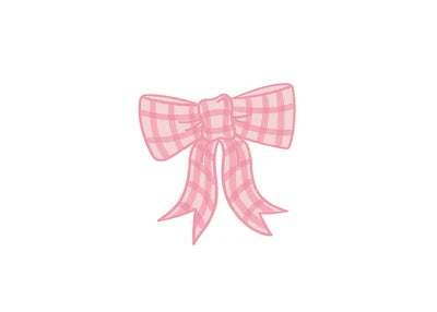 Pink Gingham Bow Mini Attachment