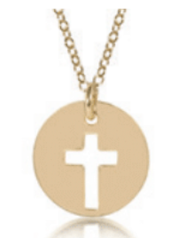 16" Necklace Gold - Blessed Gold Disc