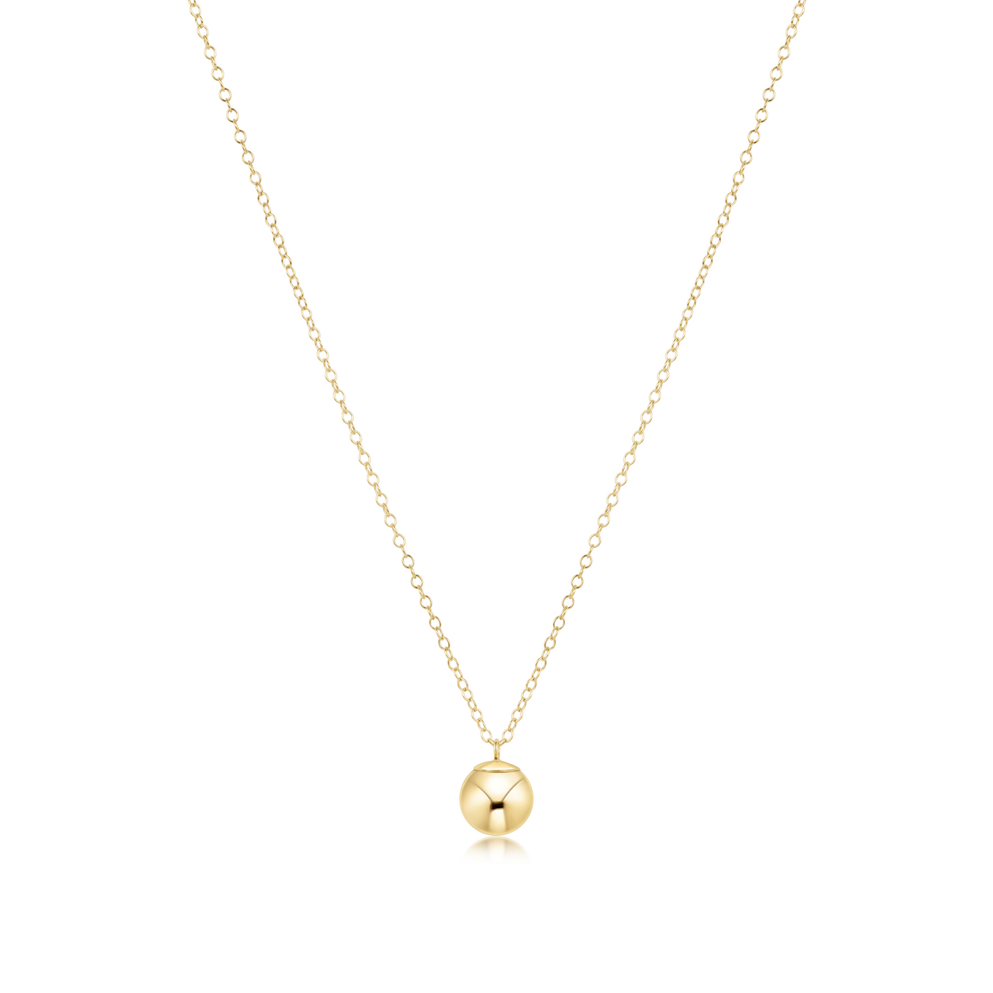 16" Necklace Gold - Classic Gold 8mm Charm