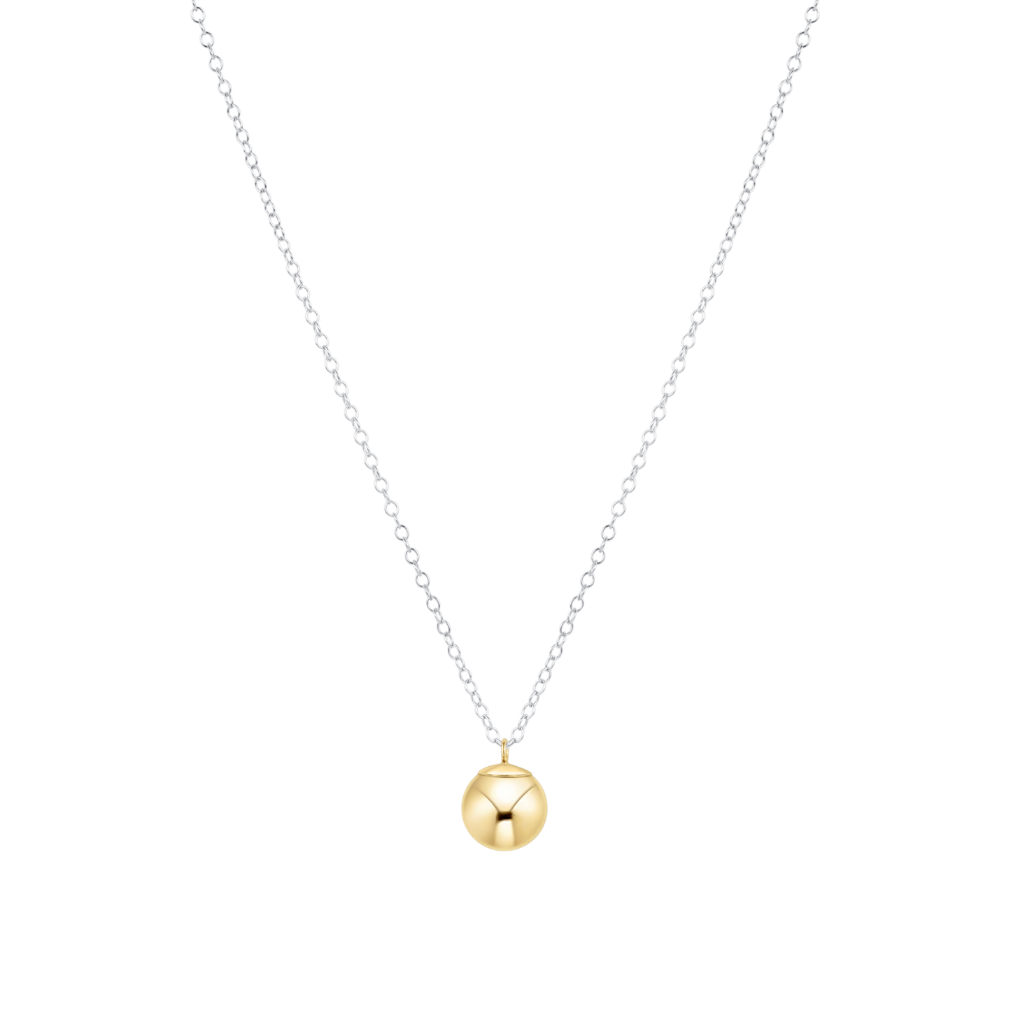 16" Necklace Mixed Metal - Classic Gold 10mm Charm