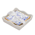 Ceramic Napkin Tray with Timeless Napkins
