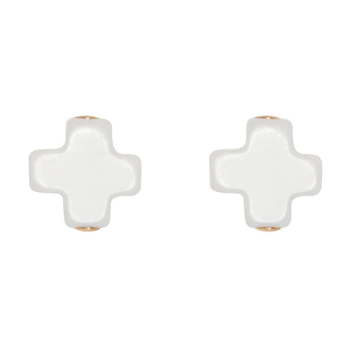 Signature Cross Stud-Off-White