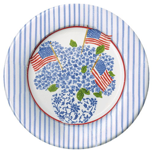 Flags and Hydrangeas Salad Plate