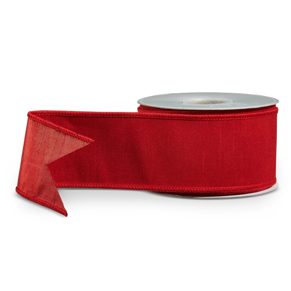 2.5" X 10 Yds Red Wired Ribbon