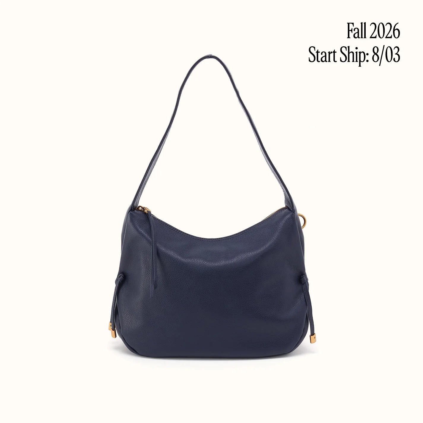 Kori Hobo Shoulder In Pebbled Leather -Ink Navy