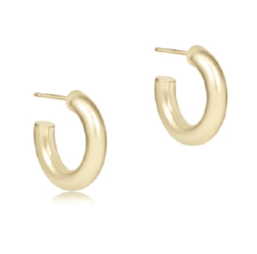 Round Gold .5" Post Hoop 4mm Smooth