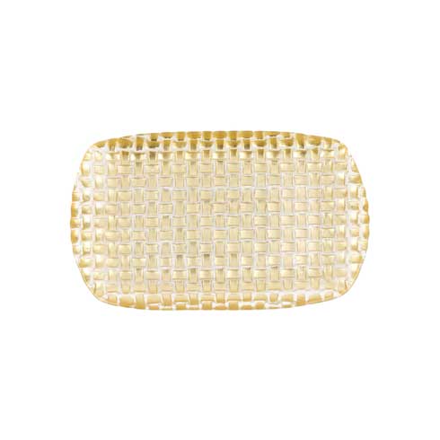 Gold Basketweave Rectangular Tray