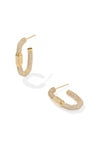 Emery Hoop Earring Gold White Crystal