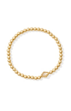 ABBIE BEADED STRETCH BRACELET GOLD NATURAL MOTHER OF PEARL