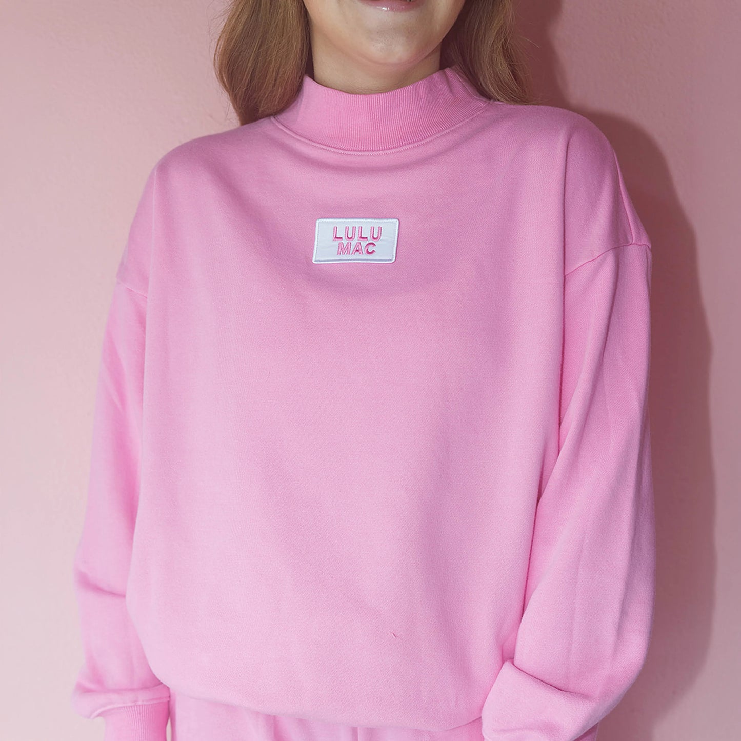 LONGSLEEVE TERRY CLOTH TOP- BUBBLEGUM