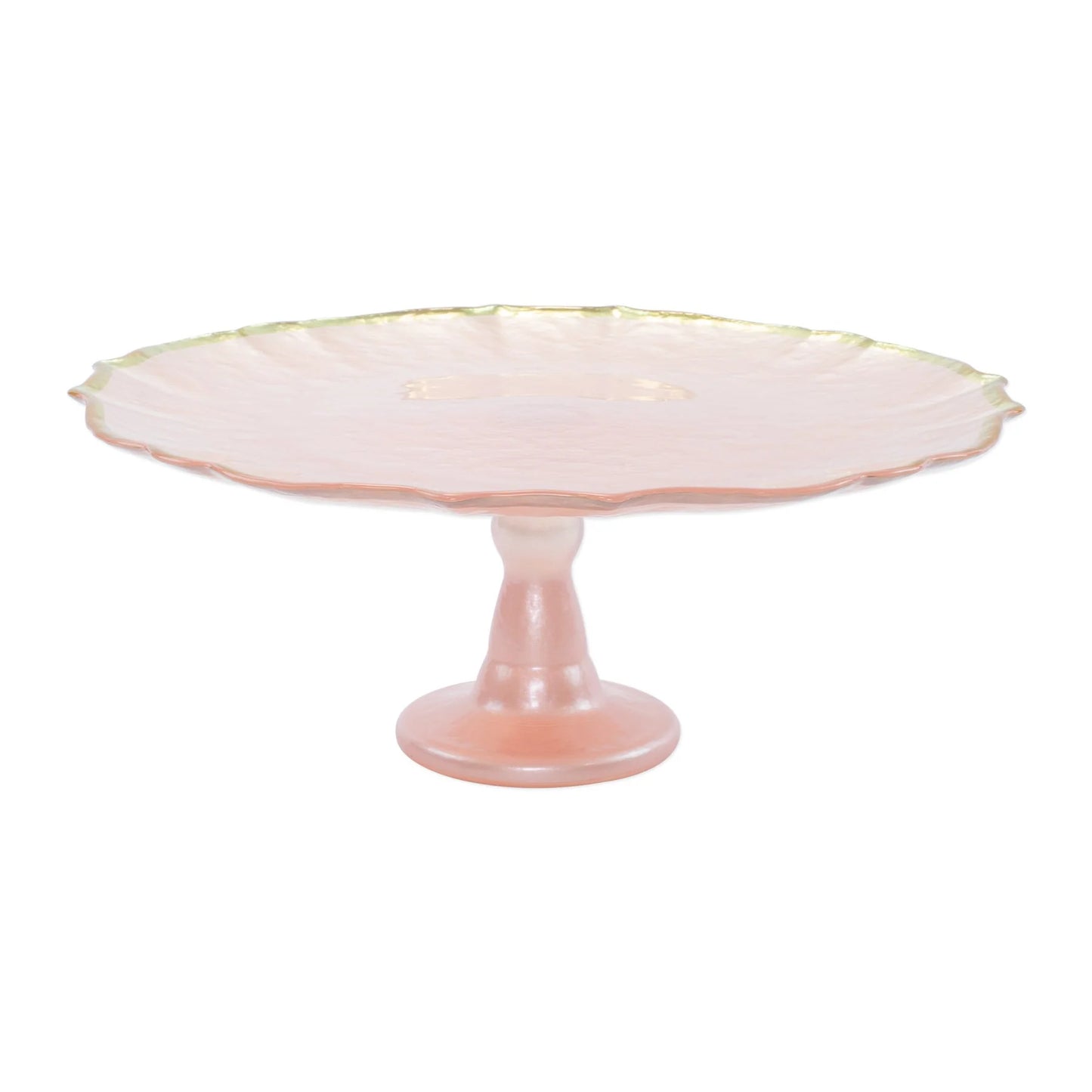 Baroque Glass Cake Stand-Pink