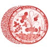 VIDA Faenza and Cheetah Reversible Round Placemats Set of 4 (White & Red) #3287