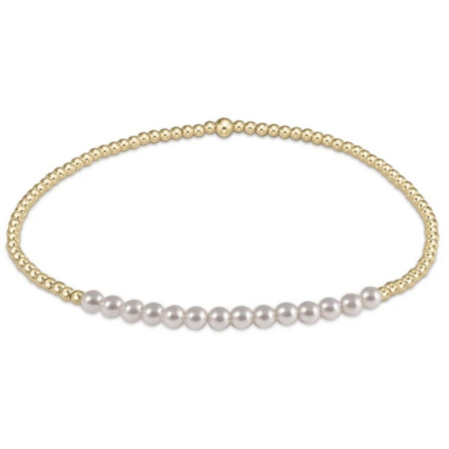 Gld Bliss 2mm Bead Brace-Pearl