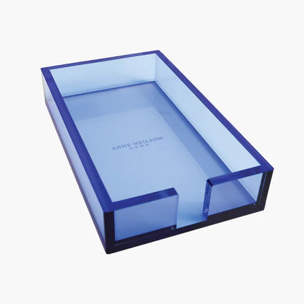 Blue Acrylic Guest Towel Napkin Trays