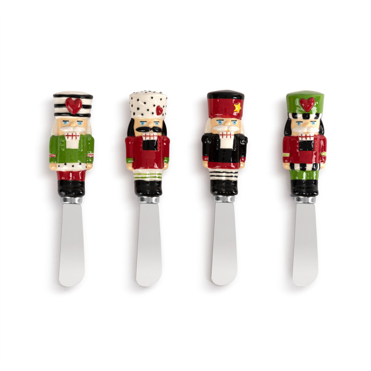Heartful Nutcracker Ceramic Spreaders Set of 4 - 4.5in
