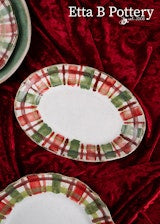 Small Oval Platter Fireside Plaid