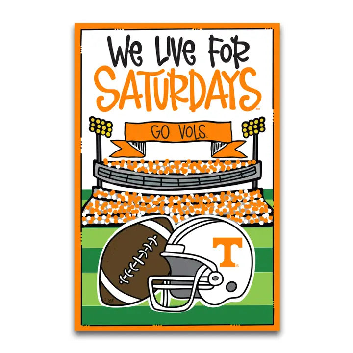 We Live For Saturdays Go Vols Garden Flag