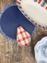 Americana -Oval Spoon Rest - Red Gingham