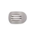 Flat Round Hair Clip - Silver Flames