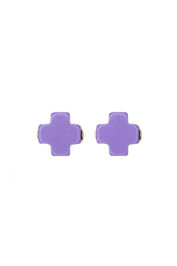 Signature Cross Stud- purple