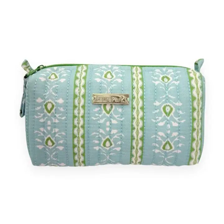 Rosemary Stripe Blue Signature Large Cosmetic Bag