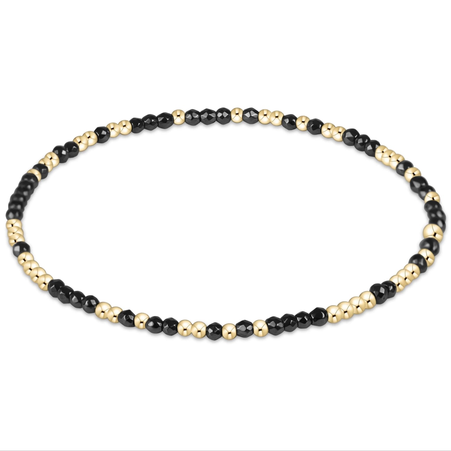 Hope Unwritten Silver Faceted Hematite 2mm Bead Bracelet