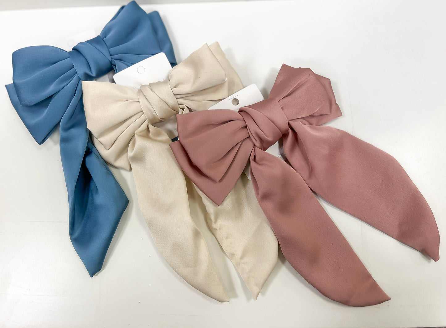 Double Satin Hair Bow - Barrette