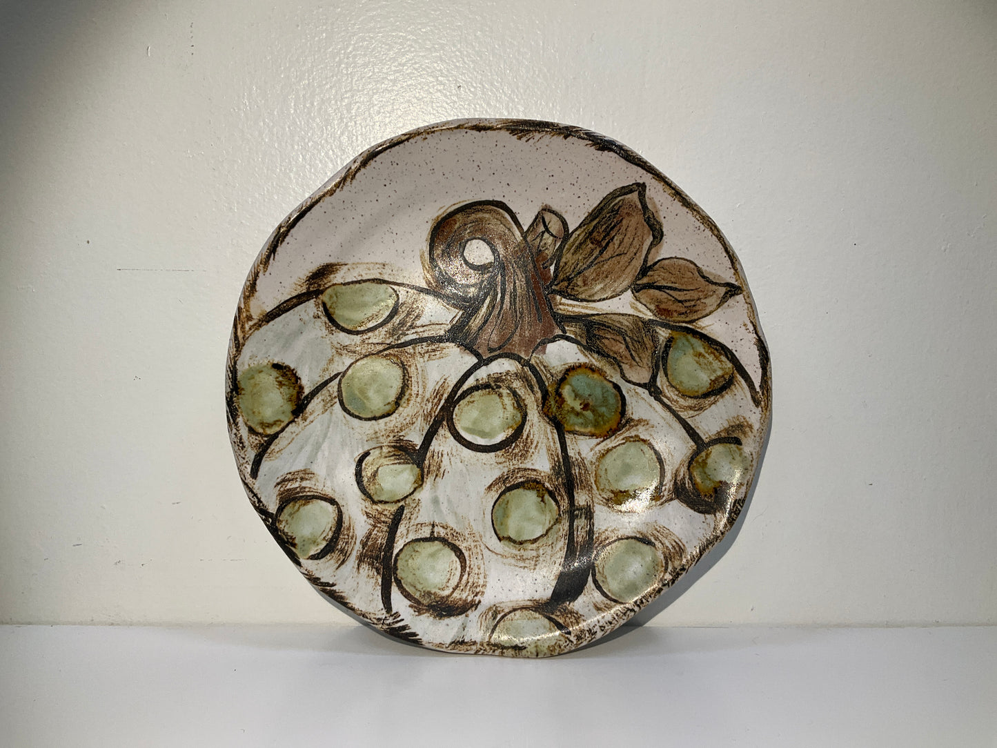 Polka Dot Pumpkin Plate