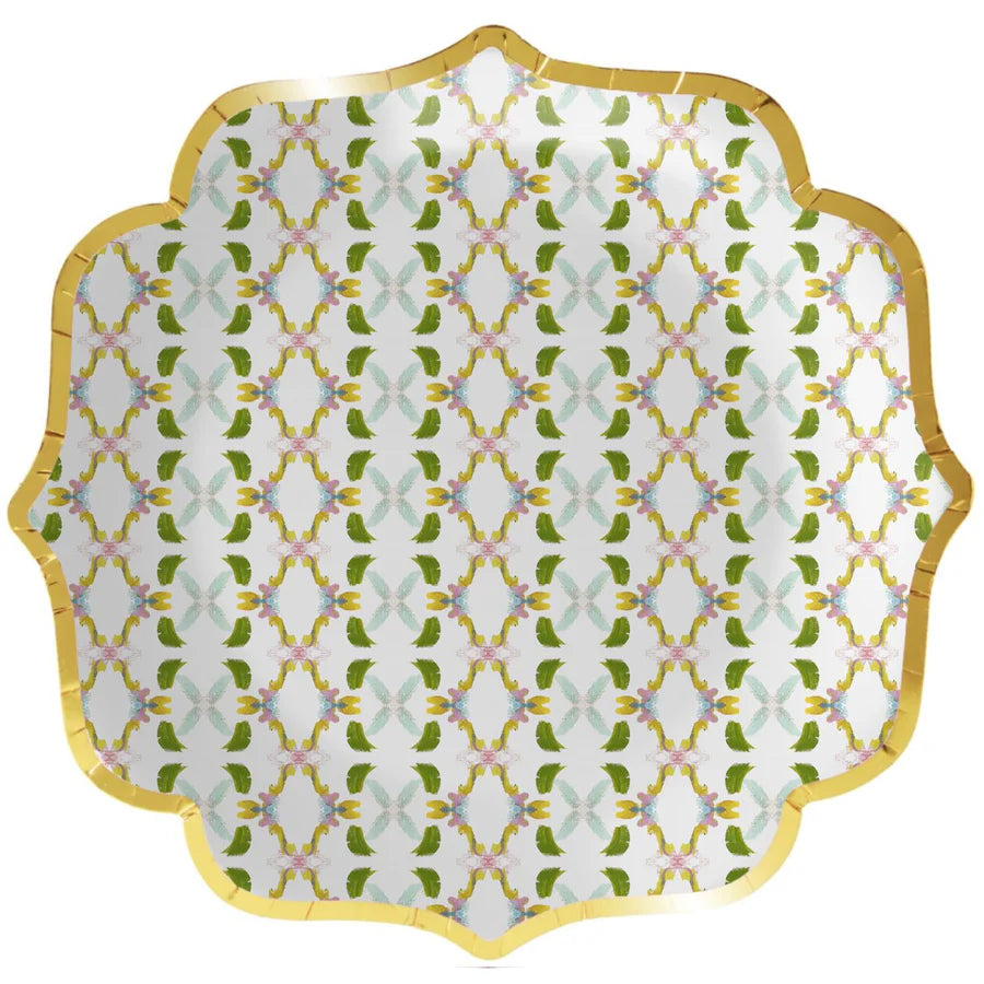 Dogwood scalloped paper plates