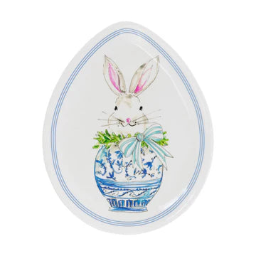 Boxwood Bunny Egg Plate