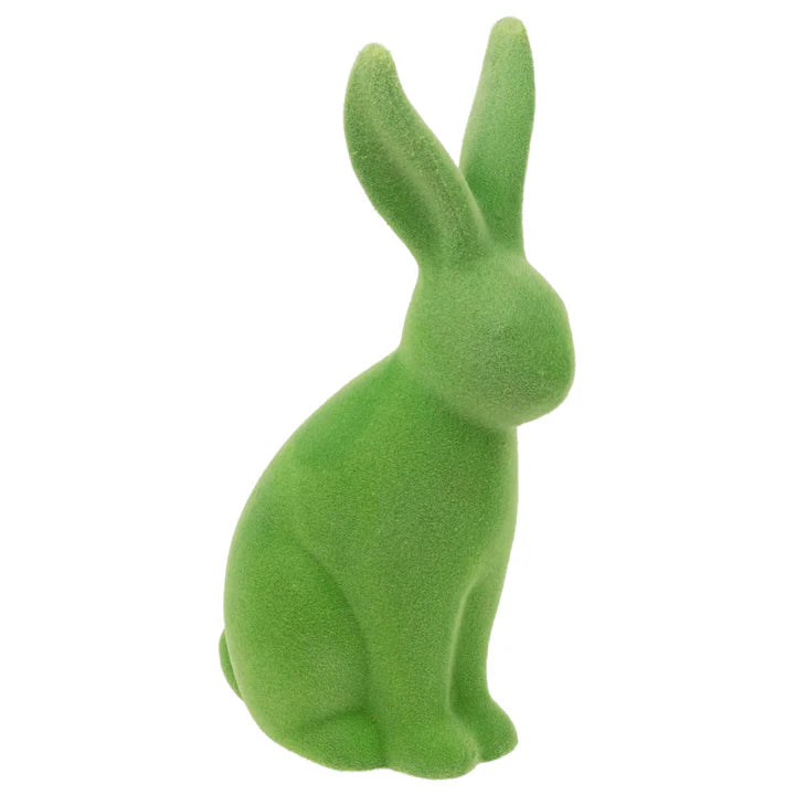 Green Flocked Bunny - Large