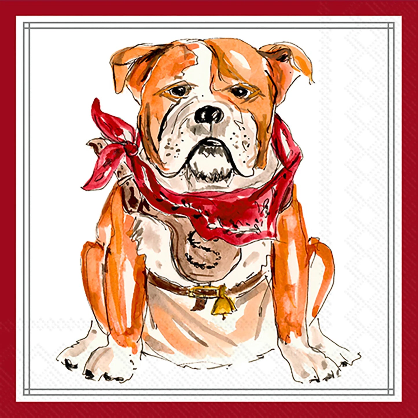 maroon bulldog cocktail napkins