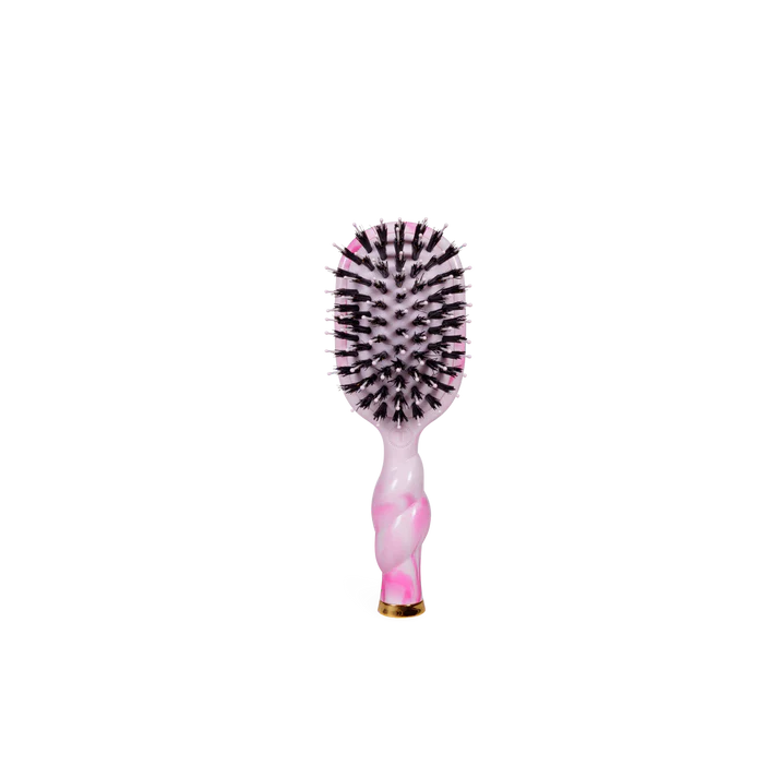 Mini Boar Bristle Hair Brush - Pinch Me Pink