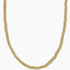 Gabriella Braid Chain Necklace Gold Metal