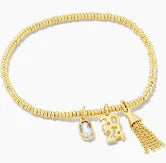 2024 Graduation Stretch Bracelet Gold Dichroic Glass