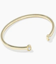 Mini Elton Cuff Bracelet Gold Bright White Opal