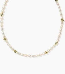 Gabriella Pearl strand gold necklace