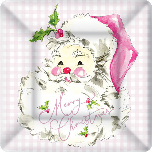 Pink Santa Salad/Dessert Plates