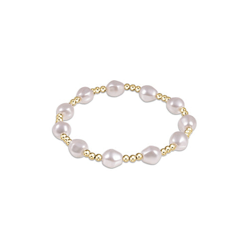 Extends - Admire Gold 3mm Bead Bracelet - Pearl